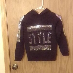 Kids Black Sequin Style Hoodie